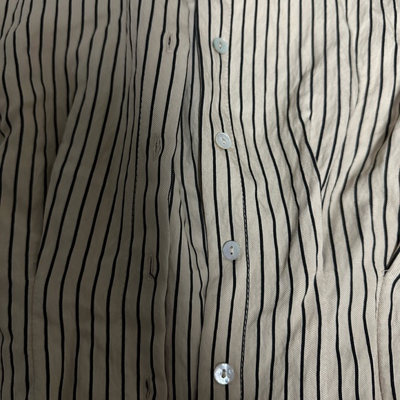 Women's Blouse - Business Casual - ZARA - Cream - Black - Button down - Stripes - Picture 5 of 10